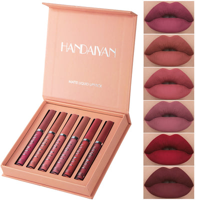 HANDAIYAN 6 Lip Gloss Set Not Easy To Dip Cup Matte Lip Gloss Set eprolo BAD PEOPLE