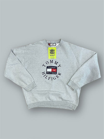 Felpa Tommy Hilfiger ricamo vintage tg XL grigio Thriftmarket BAD PEOPLE