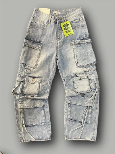 Pantalone jeans cargo oversize Thriftmarket BAD PEOPLE