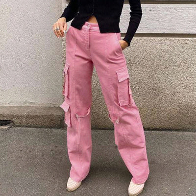 Pantalone donna cargo y2k Pink MUST HAVE