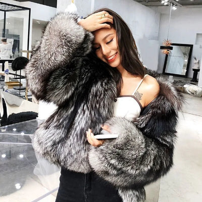 eco pelliccia Fur Coat Women Faux Fox Fur Coat MUST HAVE BAD PEOPLE