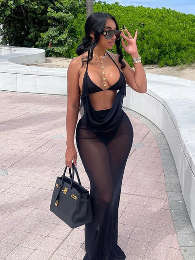 Abito lungo mesh donna open MUST HAVE BAD PEOPLE