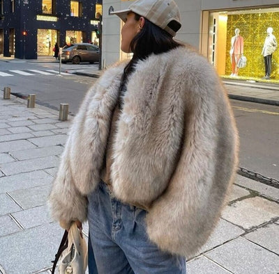 Gardient Cropped Faux Fur Coat Eco pelliccia donna MUST HAVE BAD PEOPLE