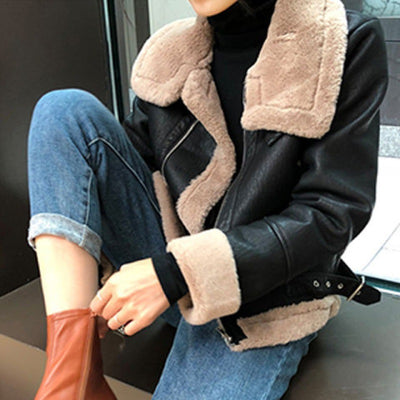 velvet thick PU leather motorcycle suit montone MUST HAVE