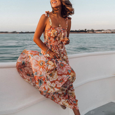 Abito lungo bohemian donna rosso MUST HAVE