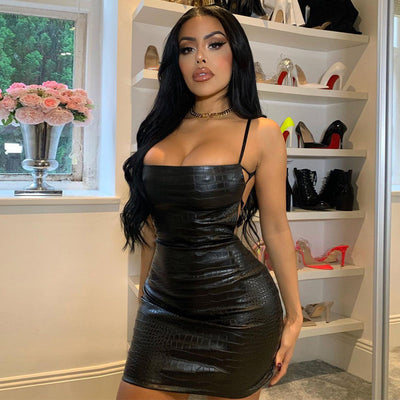 Abito ecopelle Liana donna Black MUST HAVE