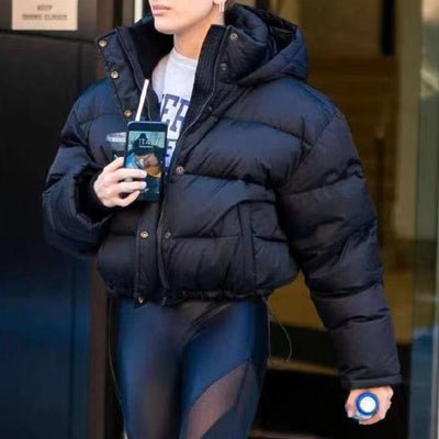 Thickened Short Fashionable Cotton Dress Black MUST HAVE