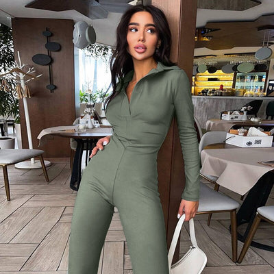 Slim Fitness Jumpsuit Women Rompers Green MUST HAVE