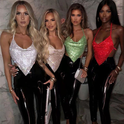 Top metal Shiny diamond donna MUST HAVE