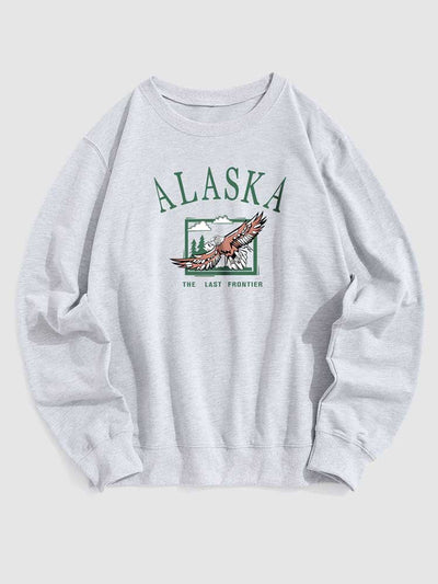 Felpa unisex Alaska girocollo vintage print Gray Hype