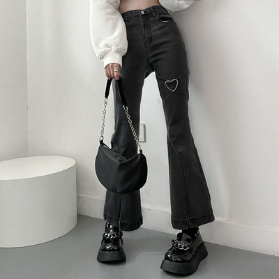 Jeans skinny y2k donna trombetta Grey MUST HAVE