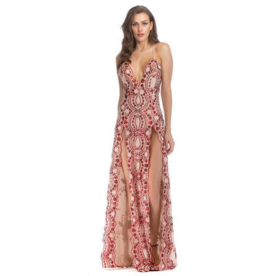 Abito lungo donna con spacchi scollato MUST HAVE