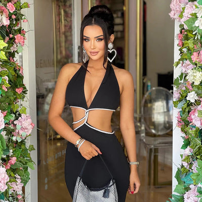 Abito lungo Irene con intreccio Black MUST HAVE